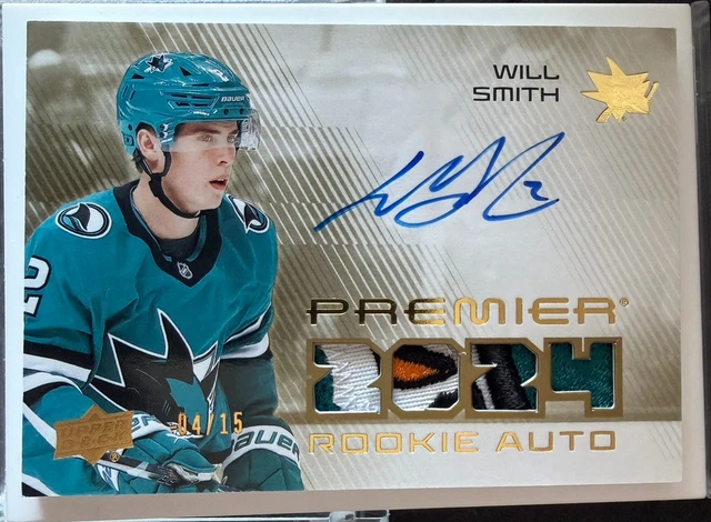 2024-25 Upper Deck Premier Rookie Patch Auto Will Smith   /15 PRA-WS 4 Colour