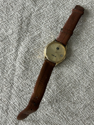 Vintage Cor  85 Japan Stainless Y142-7000 Date Watch Works Band Bad