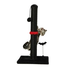 Cat Scratching Post Premium Sisal Vertical Scratcher Hanging Ball Black