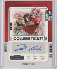 Zamir White 2022 Chronicles Contenders Draft Picks College Ticket Rc Auto