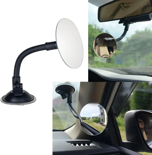 Suction Cup Car Baby Mirror, Ampper Adjustabe Long Round, Round 