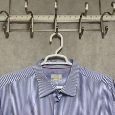 Eton Shirt Men 20 51 Blue Stripe Dress Made to Measure Old Money Academia Luxe