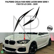 ✅ PALPEBRE CIGLIA FARI ANTERIORI NERO LUCIDO BMW SERIE 1 F20 F21 LCI 2015-2019 ✅