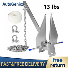 13 lb Galv Fluke Anchor Kit 100ft Rope 6.5ft ...