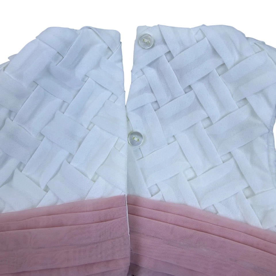 Vestido Dave & Bella Bebé Niñas Blanco y Rosa Sin Mangas Detalle Rosa 12M - Nuevo Foto 4 de 4