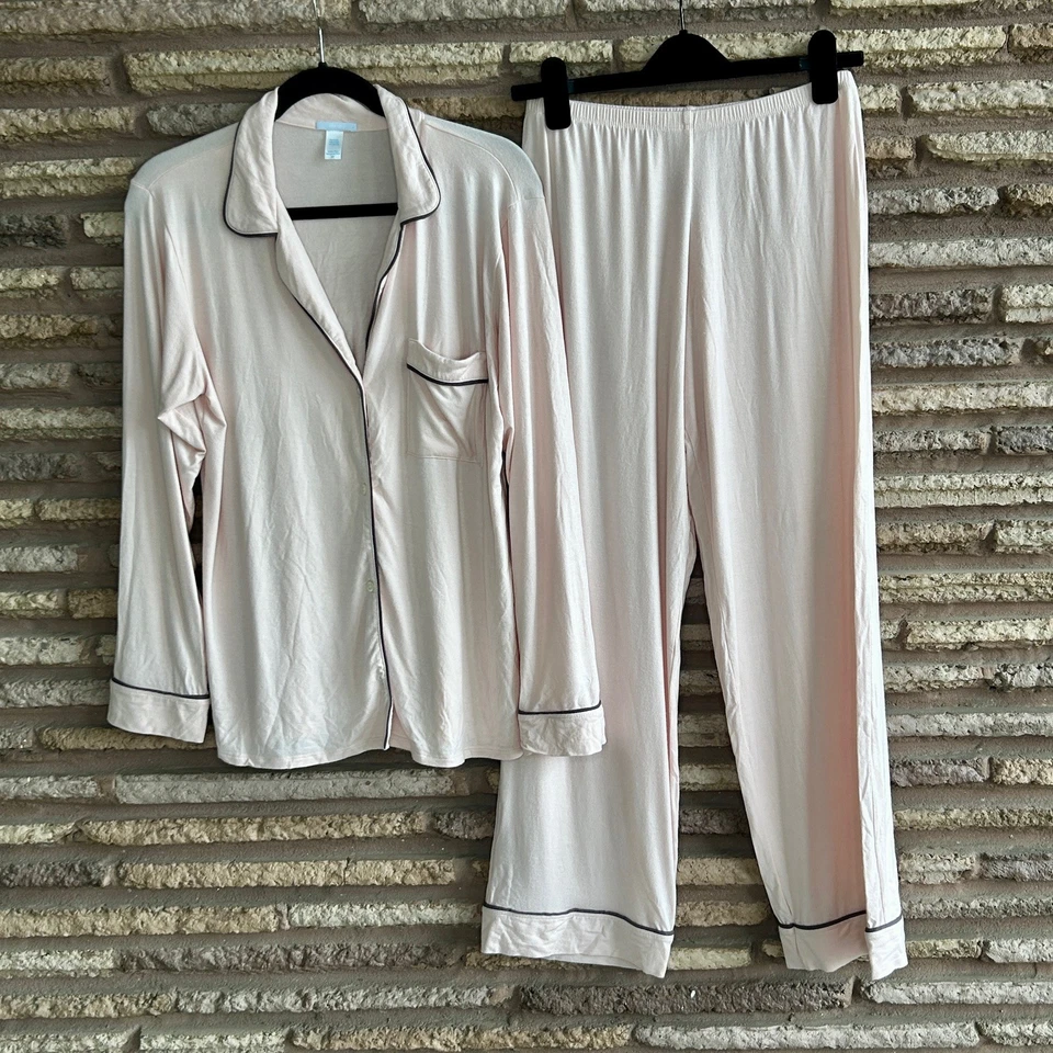 Conjunto Pijama Eberjey Gisele Modal Manga Larga Talla Pequeña Sorbete Rosa/Negro Foto 2 de 4