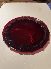 Vintage 1876 Cape Cod Collection Ruby Red from AVON Dinner Plate 10.5 Inches