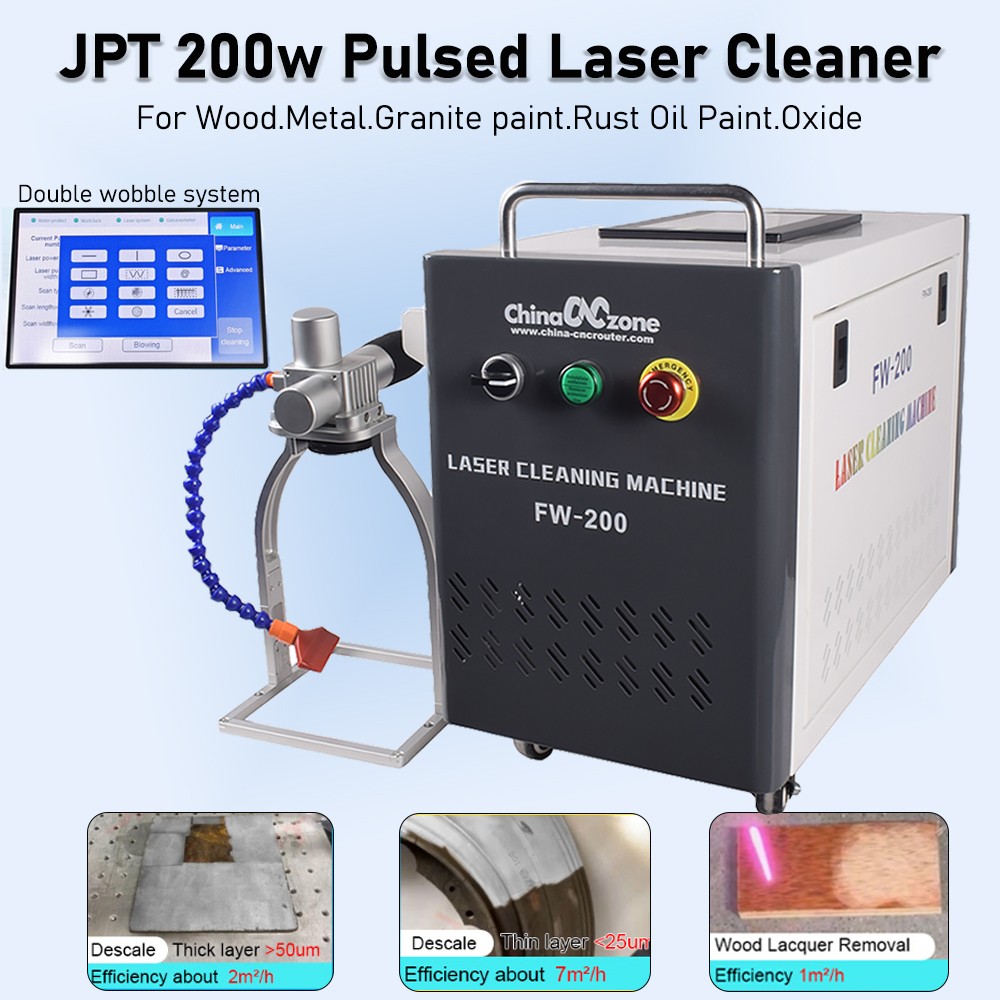 200W Pulsed Laser Cleaning Machine For Metal/ Wood Portable Laser