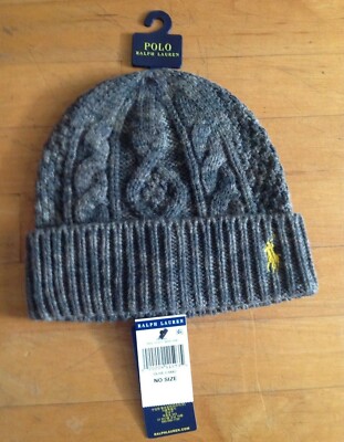 NWT Polo Ralph Lauren CAMOUFLAGE CABLE Knit Cap Beanie Hat one size