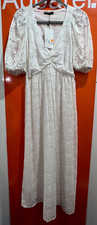 Zara Midi Cutwork Embroidery Dress, White, Size Medium, BNWT, RRP £60, B159/8025