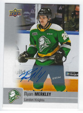 RYAN MERKLEY 2019-20 UPPER DECK CHL HOCKEY AUTO
