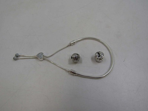 Pandora Moments Pave Heart Clasp Snake 