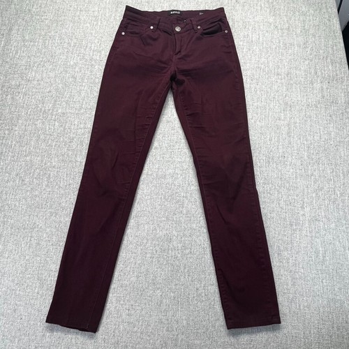 Buffalo David Bitton Hope Pants Womens 26x29 Burgundy Mid Rise Stretch Skinny