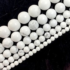 Natural White Howlite Round Loose Beads 15" 4mm 6mm 8mm 10mm 12mm Jewelry Making