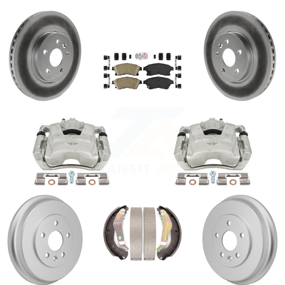 Chevrolet Sonic RS Front Rear Brake Caliper Rotor Drum Ceramic Pad Kit