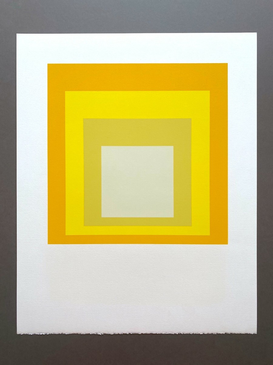 JOSEF ALBERS RARE 1982 MODERNIST FINE ART SERIGRAPH PRINT 