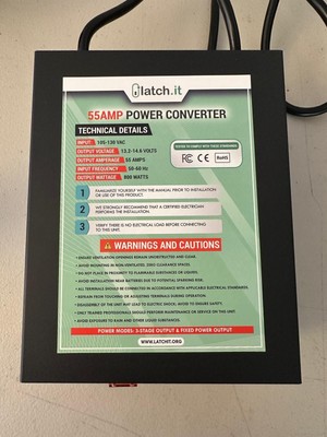 PRE-OWNED LATCH.IT RV Converter Battery Charger | 55AMP | 120VAC to 12VDC Supply