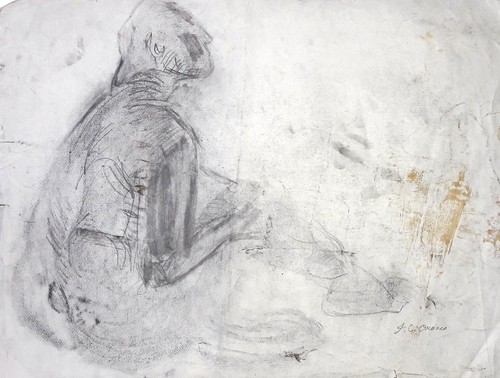 JOSE CLEMENTE OROZCO 23" x 19,5"" DESSIN DE CHAQUE CÔTÉ SIGNÉ - Photo 2 sur 5