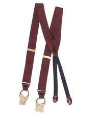 Martin Dingman Burgundy Red Suspenders Men's Pant Braces Brass