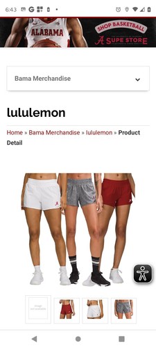 Lululemon University Of Alabama Hotty Hot Shorts Womens Size 6 White Sexy - Picture 8 of 8