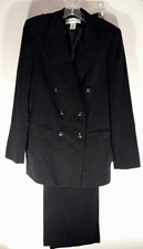 NEW YORK JONES SUIT DOUBLE BREASTED PINSTRIPE WOMENS SIZE 8