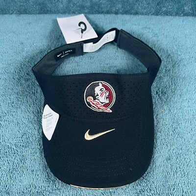 Nike Florida State Seminoles Unisex Black Swoosh Dri-Fit Adjustable Sports  Visor