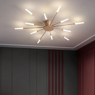 Modern Semi Flush Mount Chandelier Nordic Multiple-Holder LED Ceiling Light