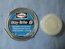 HARRIS STAY-BRITE #8 SOLDER KIT 36 inches plus 1/2 ounce STAY CLEAN PASTE FLUX