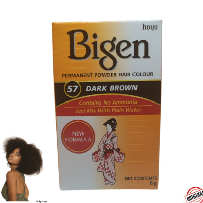 Bigen Permanent Powder Haarfarbe NEW FORMULA - Dark Brown 57  6g  SHIPPIN FREE 