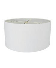 16x16x9 White Linen Hardback Shallow Drum Lampshade