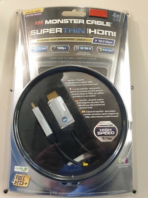 Monster  SuperThin High Speed Powered HDMI Kabel 4m (Ultra-kompakt & super ##