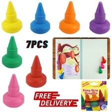 7Pcs Easy Grip Wax Stackable Crayons 4.5cm, Kids Arts & Crafts, Clearance Sale