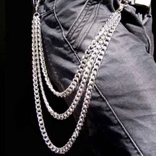 26" Strong 3 Roof Biker Trucker Jean Key Chain Basic Vintage Heavy Wallet Chain