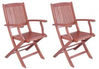 2Er Set Gartensessel Klappsessel Mit Armlehne Aus 100% Fsc Eukalyptus GeöLt