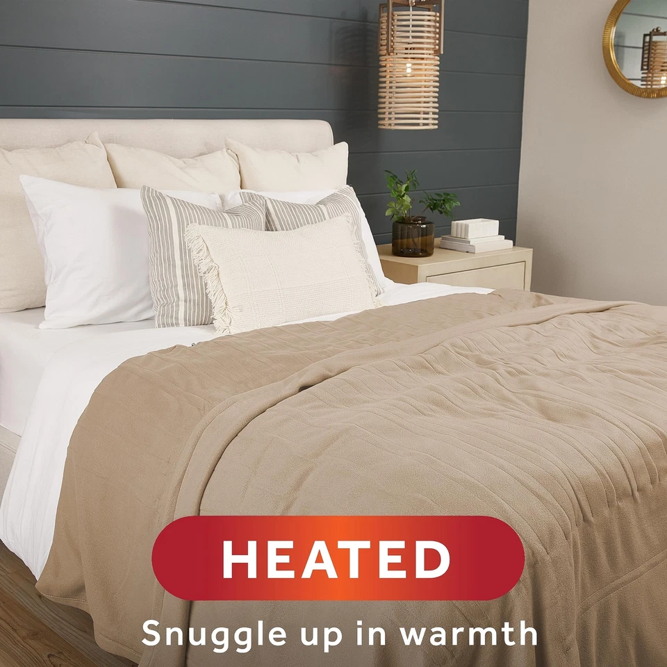 Sunbeam Royal Ultra Heated Queen Blanket 12 Heat Settings Dual Zone Control - Image 2 of 4