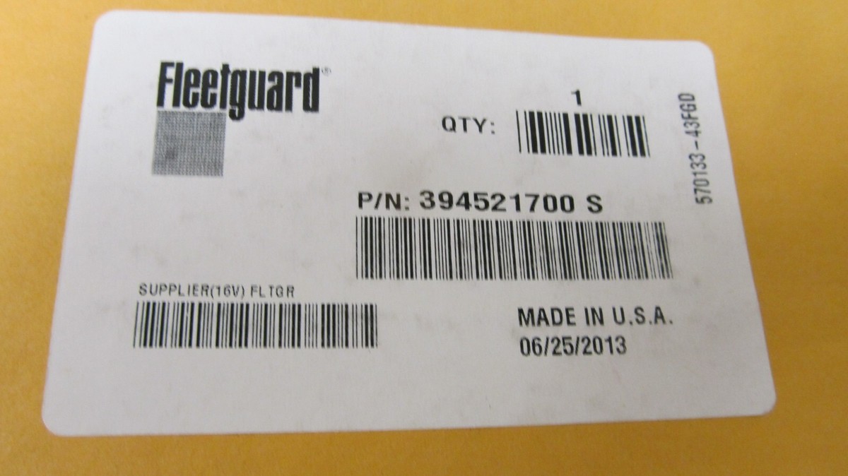 GENUINE New Old Stock SEALED Fleetguard Kit P/N 394521700S 