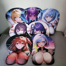 Sexy Cartoon Anime Girls 3D Silicone Wrist Rest Ergonomic Silicone Mouse Pad