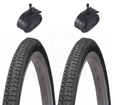 2 Wheelchair Tyres Wheel Chair Tires - 24 x 1 3/8 - With Schrader Tubes