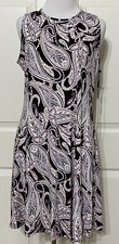 NWT Calvin Klein size 6 purple maroon sleeveless paisley slinky dress