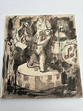 MID CENTURY PAINTING MODERNIST LISTED BILL VOSS JAZZBAR CLUB MUSICIAN PERFORMERS