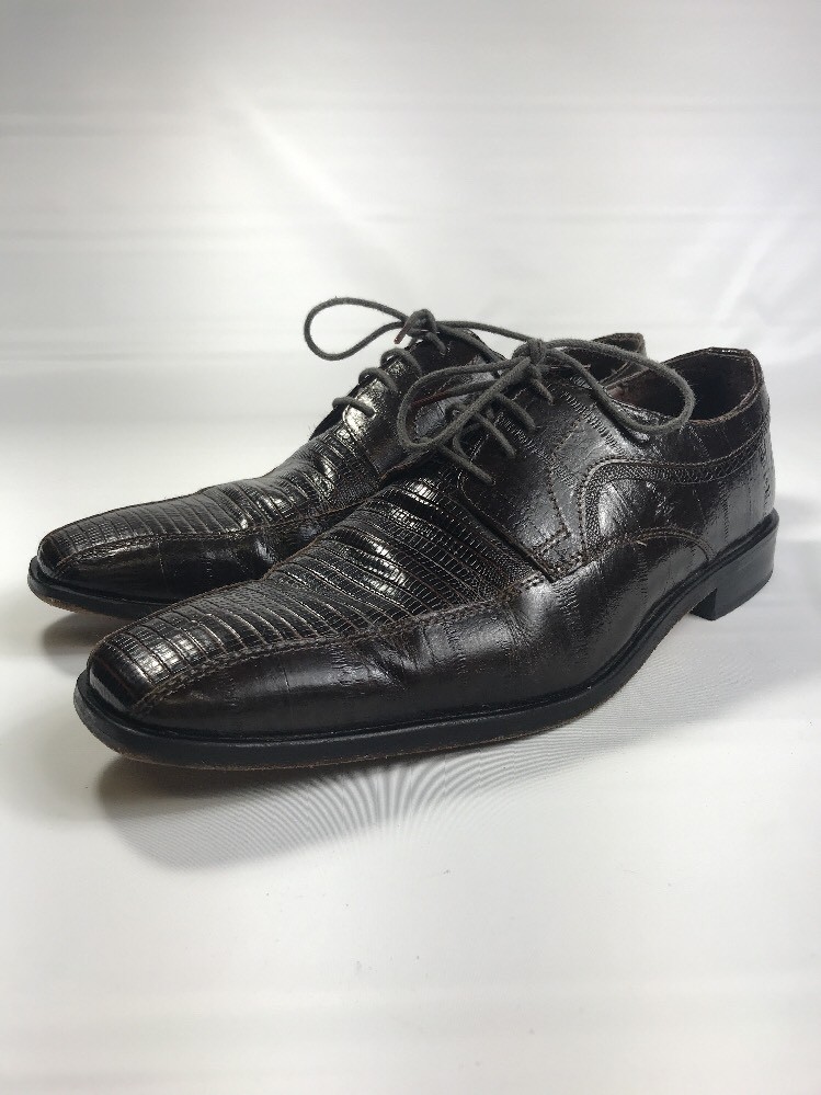 Stacy Adams Men\'s Kendall Dark Brown Croc-Embossed Oxfords Dress Shoes 5.5 Vintage 80 main image 3