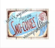 Sno-cones ice cream metal tin sign wall shed man cave