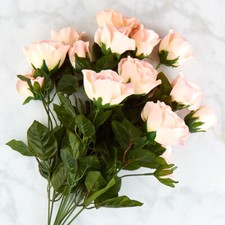 21" Artificial Pink Rose with Buds Decorative Floral Bush