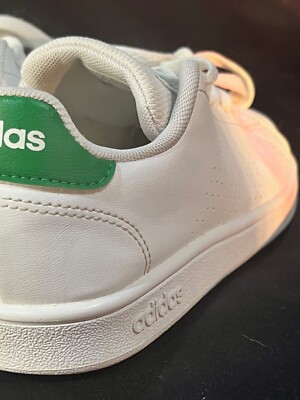 White Adidas Cloudfoam Sneakers HWI 28Y001 White Green KIDS