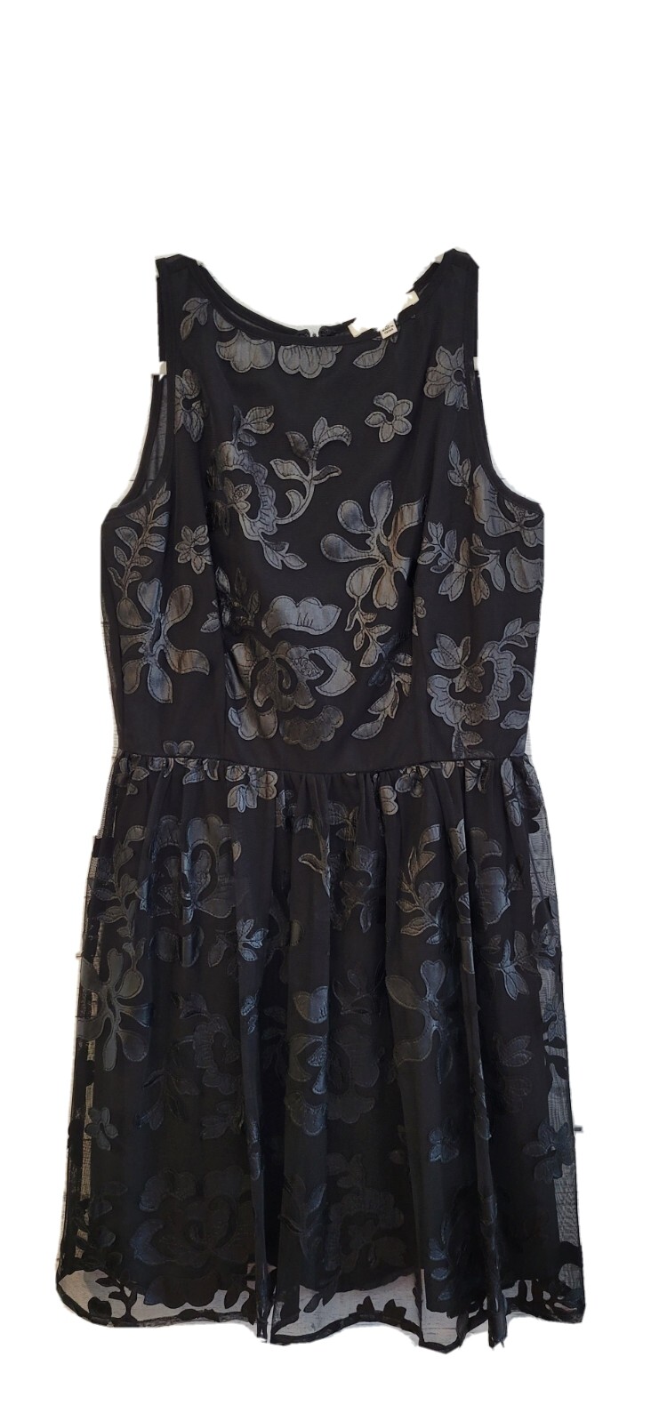 BB DAKOTA Black LEATHER Floral PRINT Sheer Back SIZE: 2