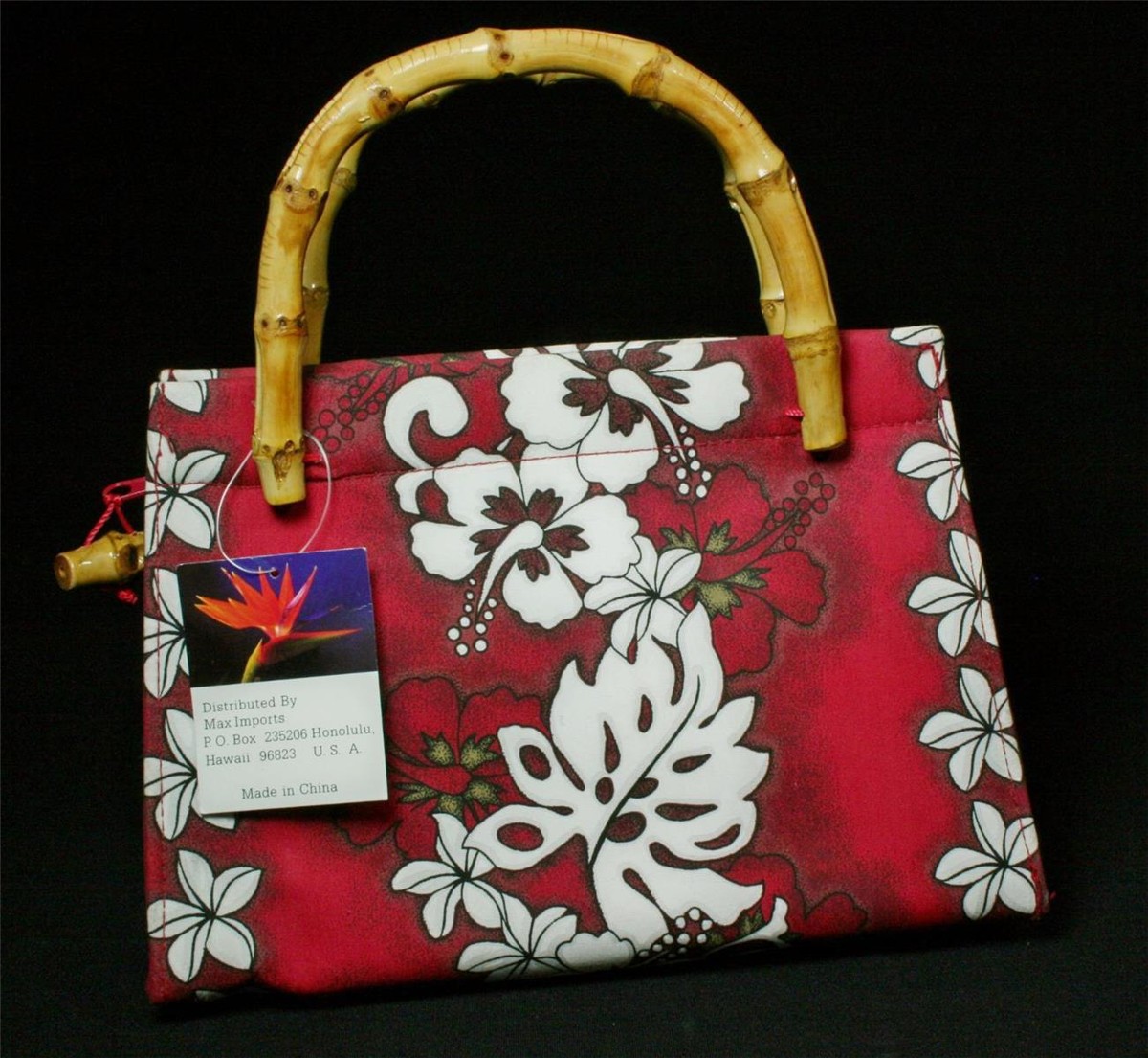 HTF Max Imports Red Fabric Hawaiian Hibiscus Purse NWT | eBay