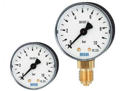 Wika Rohrfeder Manometer 1/4'' Anschluss hinten / unten Ø 63mm 10 bar bis 16 bar