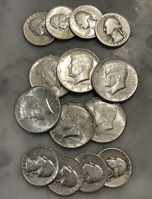 $5 Face 90% Silver 6 1964 Kennedy Half Dollar 8 Quarters - Choose