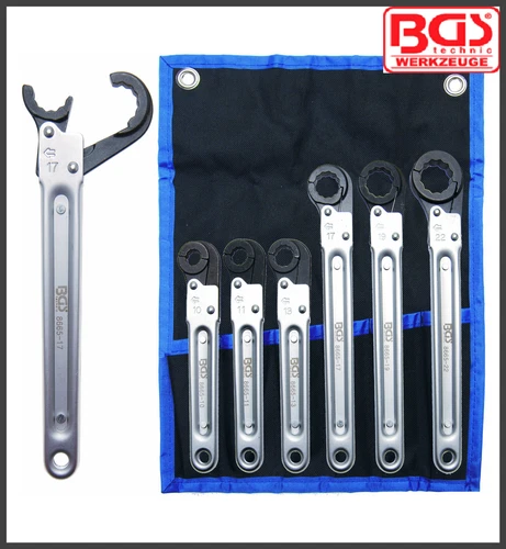 BGS - Brake, Pipe, Servo, Oil Line - Ratchet Spanners, 10 - 22 mm - 8665