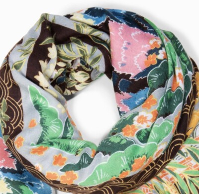 Desigual Explorer Landscape Bird Print Square  Scarf LARGE 120x120